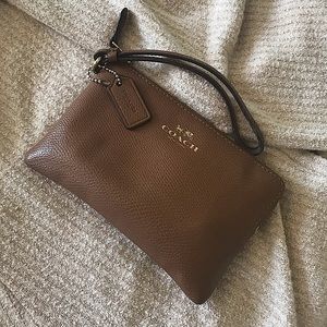 COACH Cognac Small Wristlet
